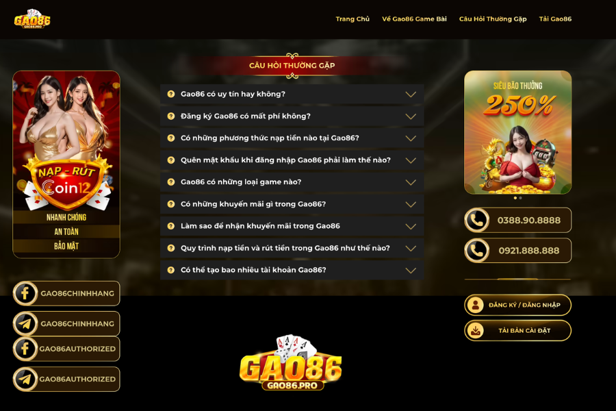 Tổng hợp câu hỏi thường gặp Gao86